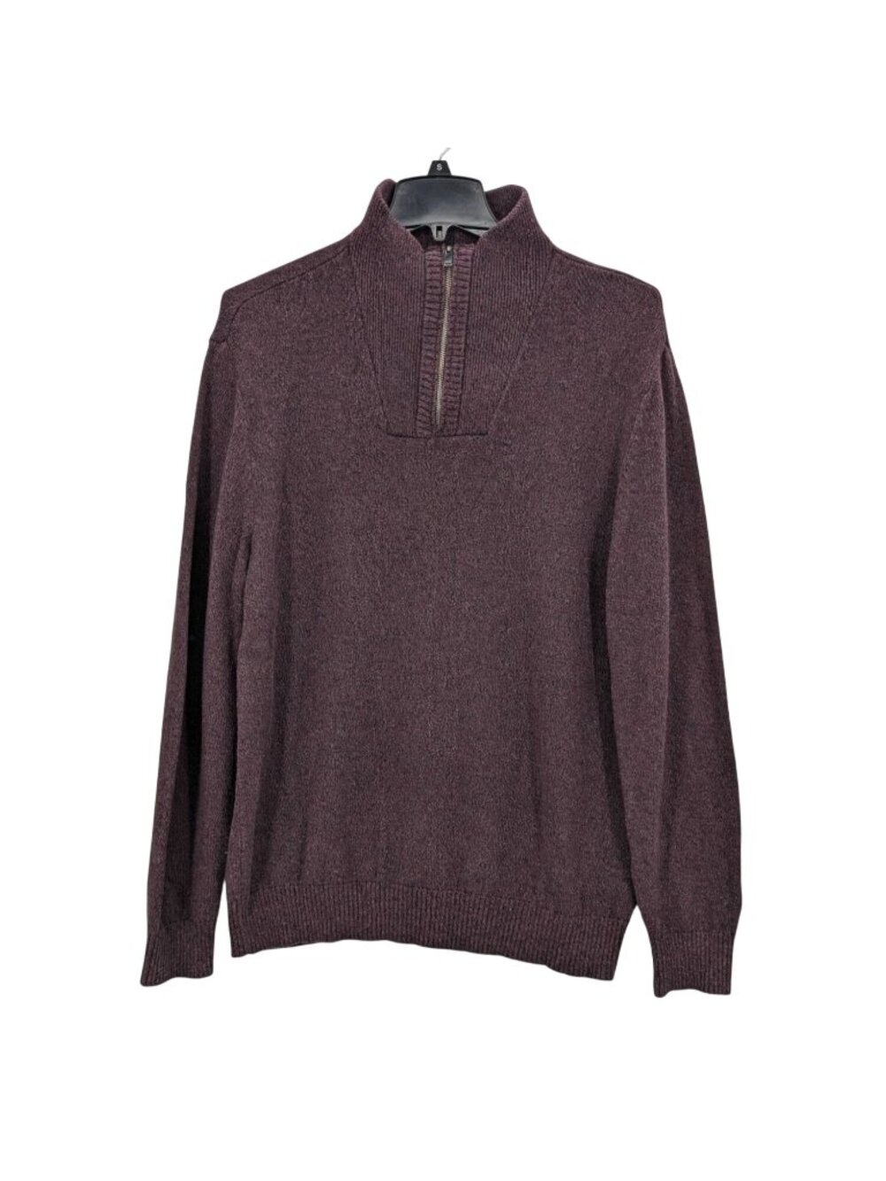 Calvin Klein Knit Pullover Sweater Quarter Zip Mock Neck Minimalist Preppy XL